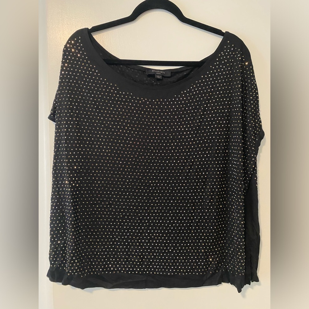 Allsaints crystal square tunic Black size L